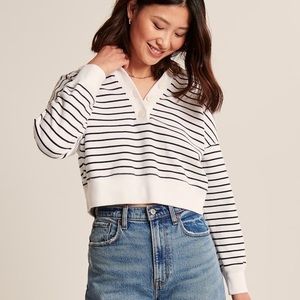 Abercrombie & Fitch - Johnny Collar Button-Up Sweatshirt (Size S)